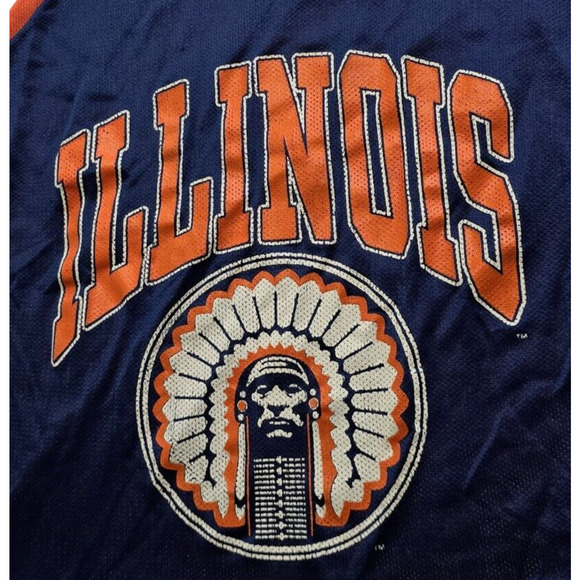 Vintage CHIEF ILLINIWEK Illinois Fighting Illini Tank Top Shirt Reversible S USA - Picture 2 of 13